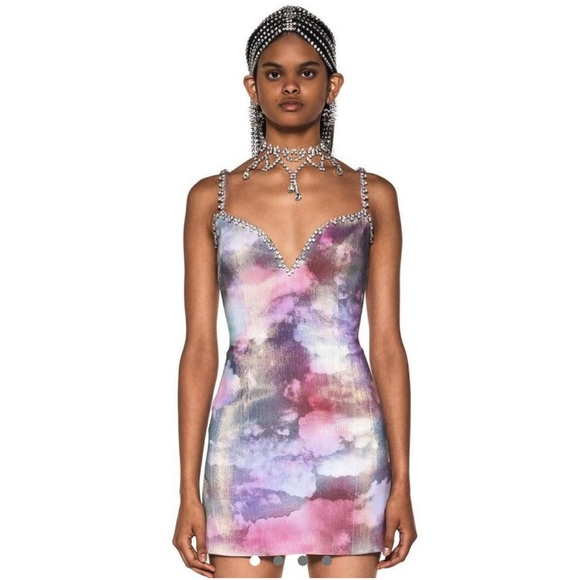 Area NYC crystal trim dress